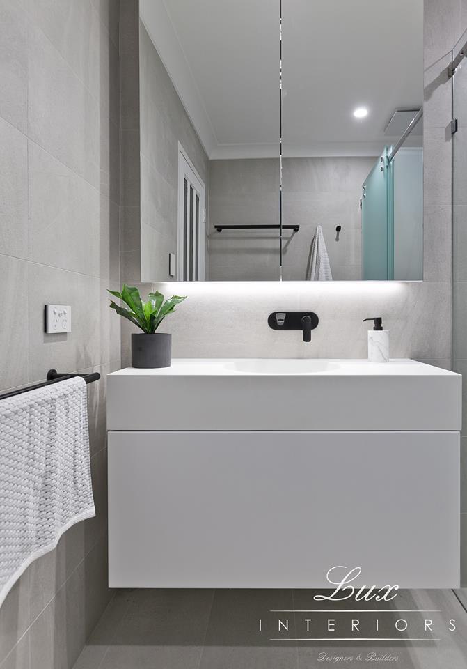 floating vanity in bathroom renovation