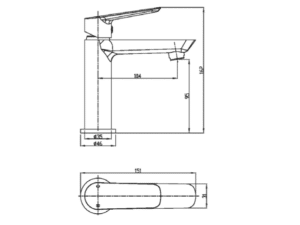 Dimensions - Basin tapware
