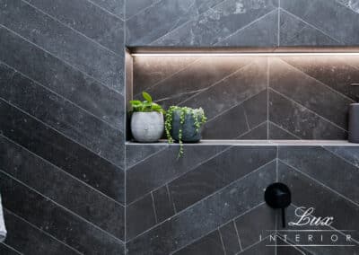 StJames bathroom shower feature close up