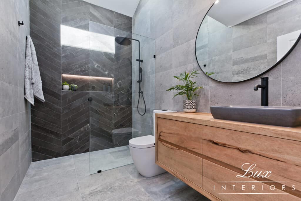 StJames bathroom vanity and shower