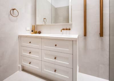 Mount lawley traditional skylit ensuite - angled towards vanity and towel rails