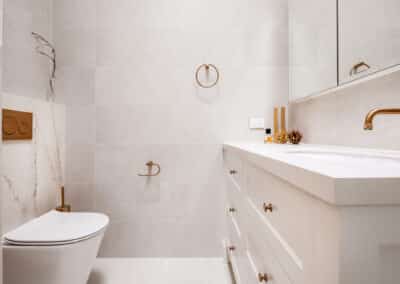 Mount Lawley Traditional Skylit Ensuite - Vanity and toilet