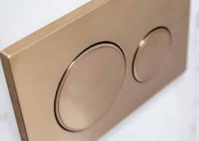 Mount Lawley Traditional Skylit Ensuite - Brass toilet flush buttons