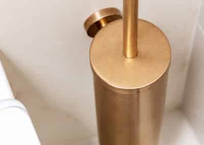 Mount Lawley Traditional Skylit Ensuite - Brass toilet brush and holder