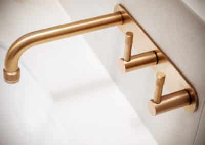 Mount Lawley Traditional Skylit Ensuite - Close up of brass tapware