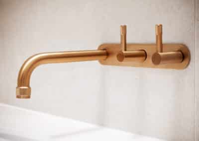 Mount Lawley Traditional Skylit Ensuite - Close up of brass tapware 2