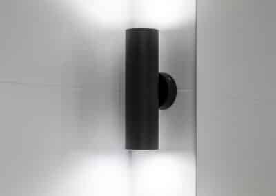 Monochrome ensuite black wall sconce