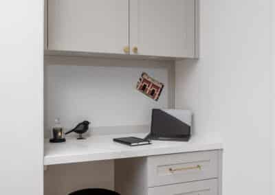 contemporary shaker style kitchen with drop zone and kitchen office nook