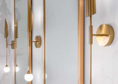 contemporary bathroom renovation, vanity feature lighting