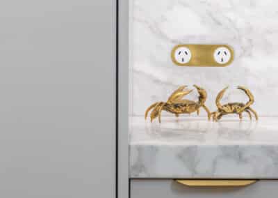 Marble with brass flush GPOs