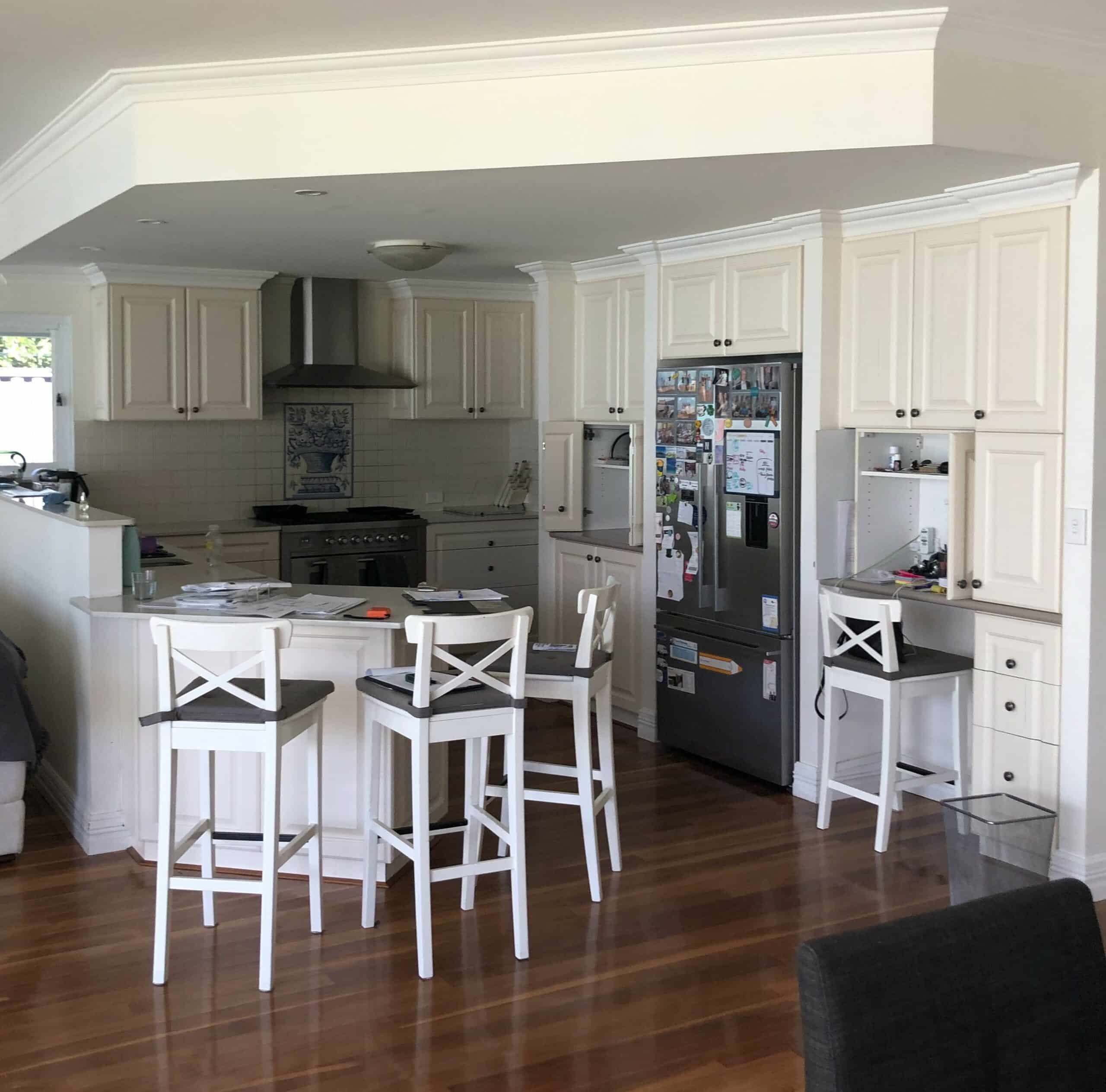 Before and after contemporary minimalist kitchen transformation