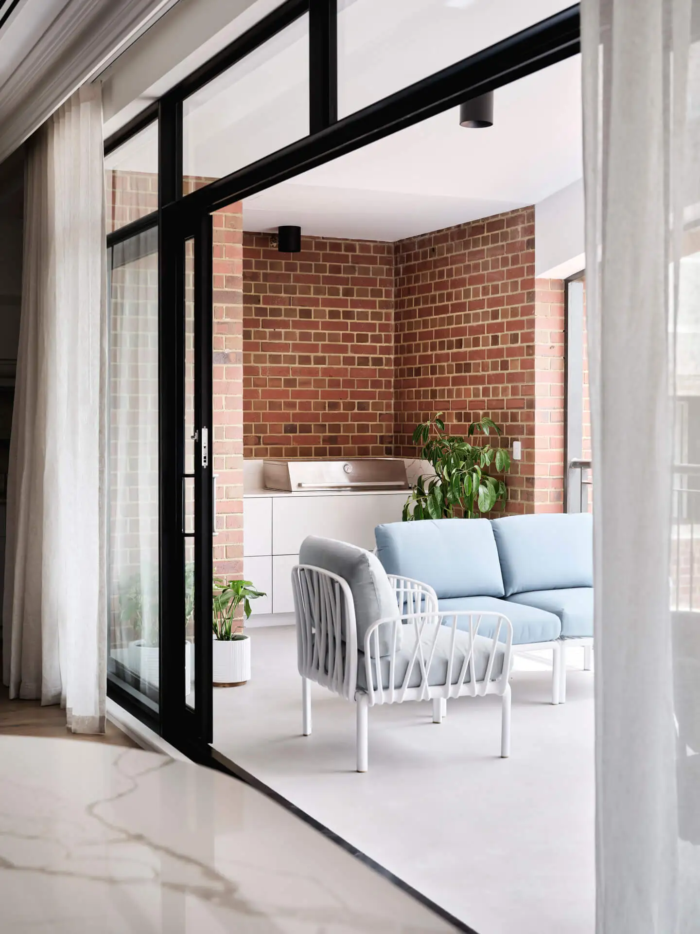 Area with warm, neutral colors