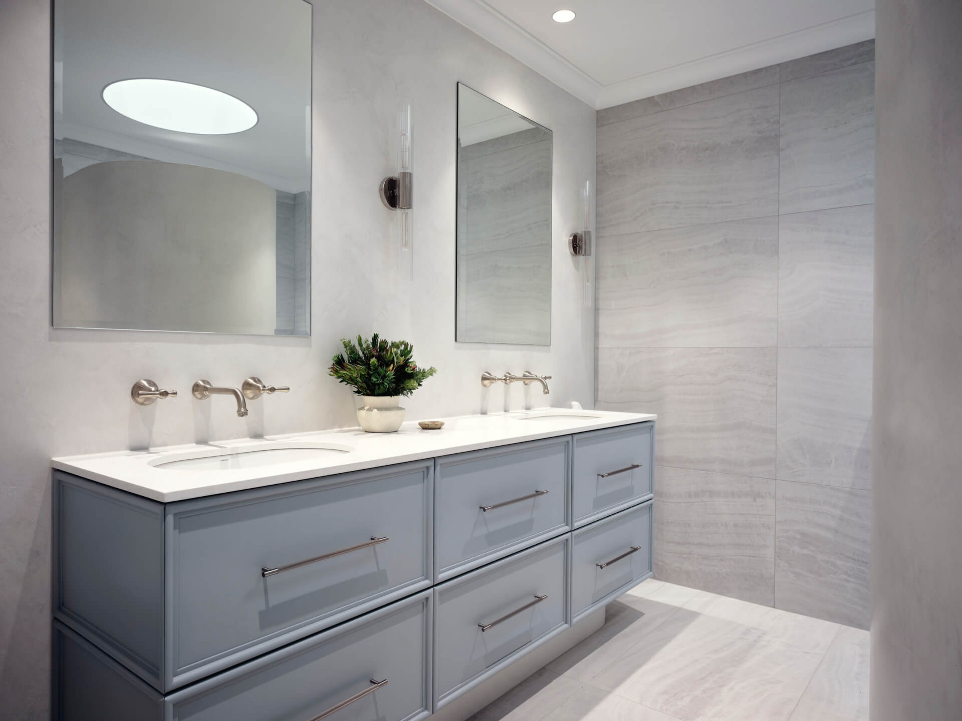 Bathroom with Cool Tones